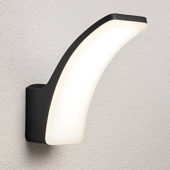 Biot Led-vloerlamp, moderne vloerlamp van metaal/glas in zwart/wit, verstelbare staande lamp, 1 x led 5 watt 1 x led 18 watt, 2070 lumen, 3000 kelvin, dimbaar via aan-/uitschakelaar