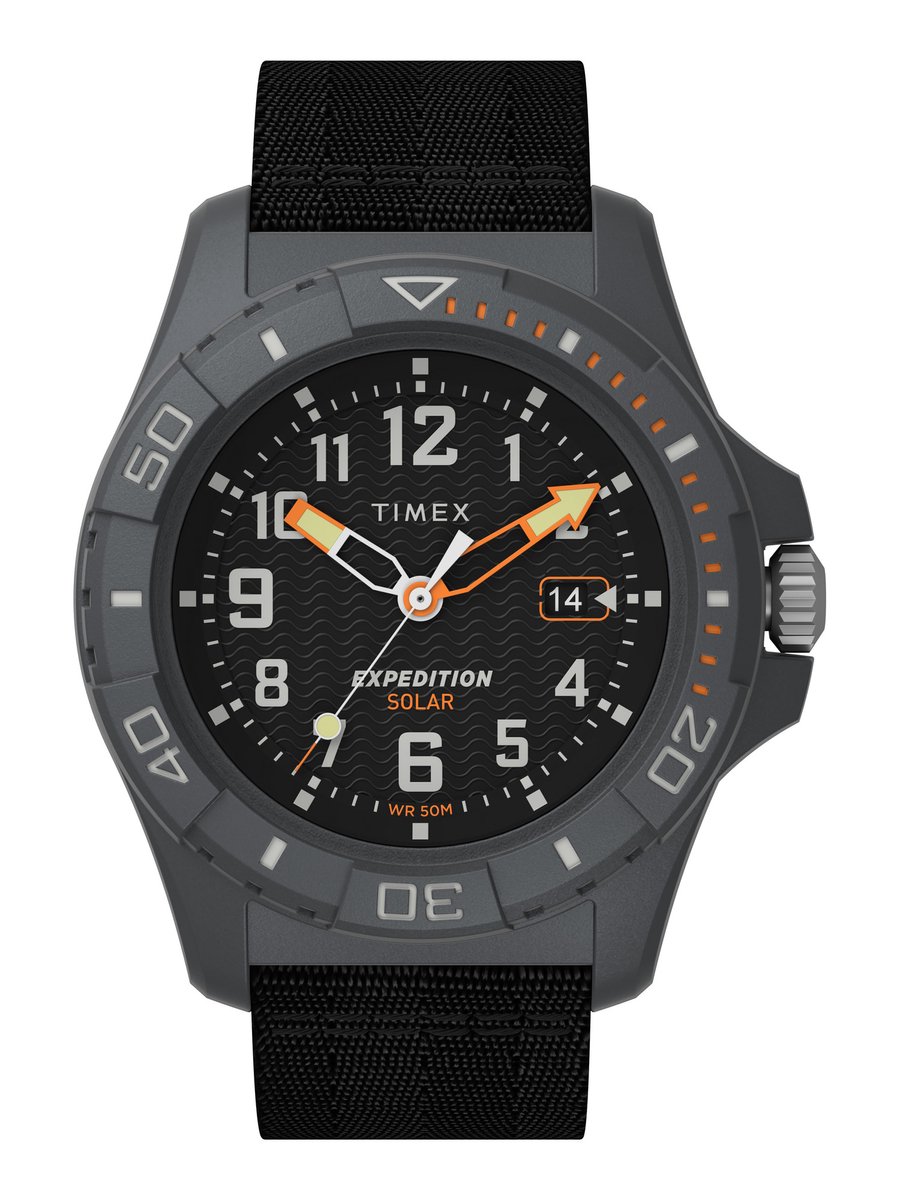Timex Freedive Ocean TW2V40500 Horloge - Textiel - Zwart - Ø 45 mm