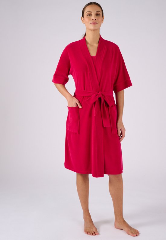 LEBENGOOD Badjas Dames Winter – Zachte Fleece Kamerjas met Capuchon, Warme Lange Huisjas in Microvezel OEKO-TEX®, Roze, XL