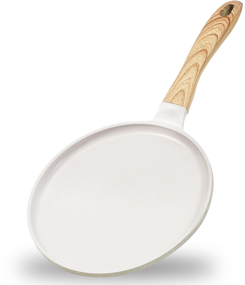 Ibenzoa® Professionele Pannenkoekenpan van Graniet, 24 cm - Anti-Hittestalen