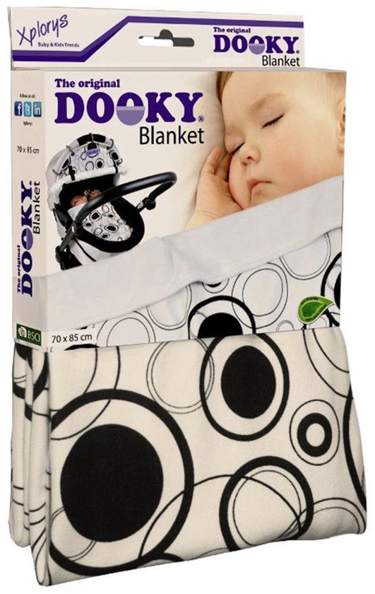 Dooky Baby Deken Black Circles - 70x85 cm - geschikt voor wieg, autostoel en kinderwagen