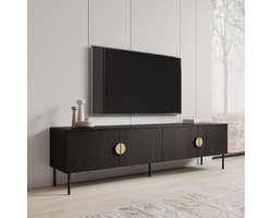 Meubella - TV-Meubel Monor - Zwart eiken - 200 cm