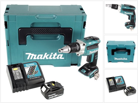 Makita DFS 250 RF1J accu droge montagebouwschroevendraaier 18 V borstelloos + 1x oplaadbare accu 3.0 Ah + lader + Makpac