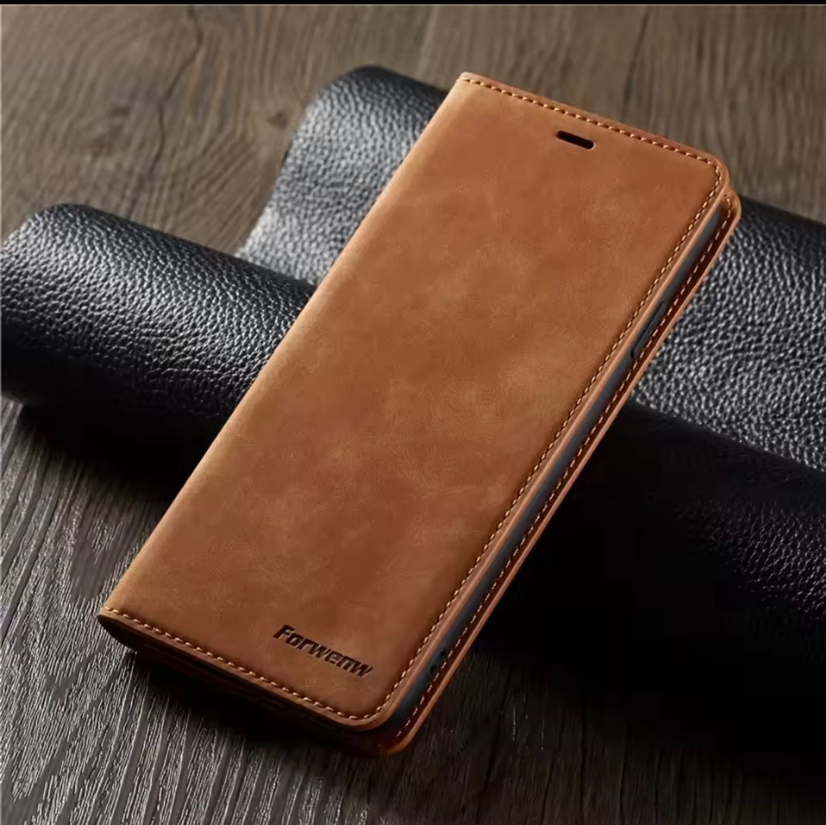 Dunne Suède Portemonnee-hoes voor iPhone 16 Pro Max – Flip Cover met Sterke Magneet