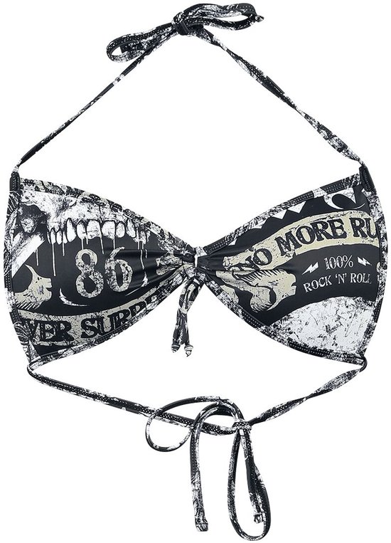 Foto: Rock rebel by emp zwart mix match bikinitopje met rockrebel all over print vrouwen s
