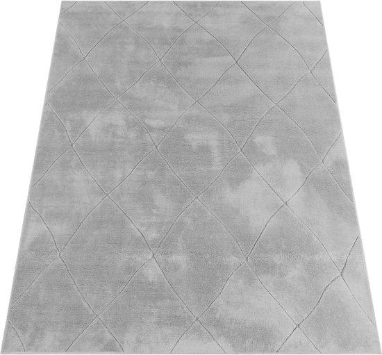 CARPETIA Vloerkleed modern tapijt woonkamer golven groen grijs zwart afmeting 80 x 300 cm