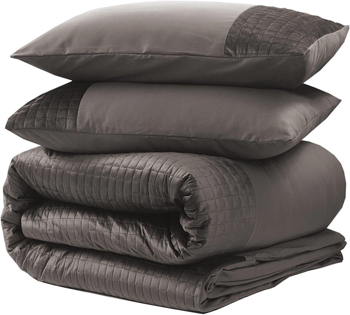 Sleeptime dekbedovertrek Velvet Band Taupe 200 x 220 cm