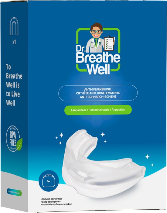 Dr. Breathe Well ™ - Snurkbeugel op maat - Anti Snurk Beugel - Geschikt voor zowel mannen als vrouwen