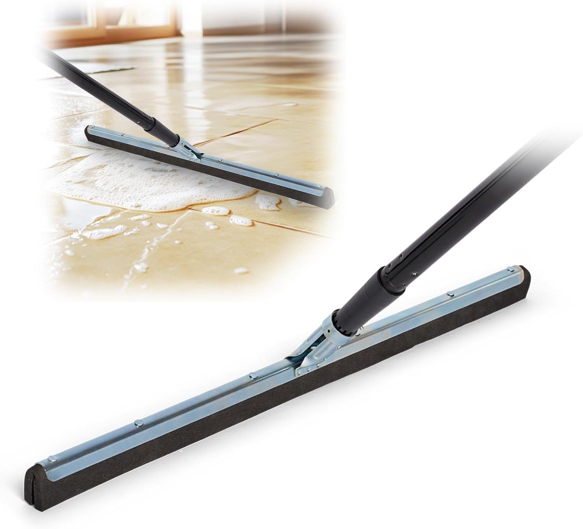 Novaliv watertrekker vloertrekker 60cm met steel 130 cm douchetrekker douchevloertrekker r