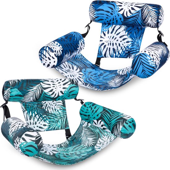 Luxe Waterhangmat - 2 pakketten drijvende ligstoelen - voor volwassenen zware uitvoering drijvende stoel voor feestjes zomer water strand meer plezier - Waterspeelgoed - Water hangmat -Met luchtpomp