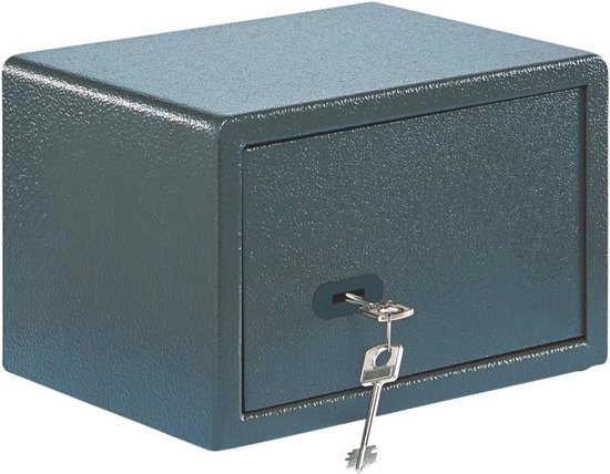 HMF 49216-11 Safe Tresor klein mit Schlüssel, Möbeltresor | 23 x 17 x