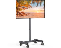Ibenzoa® Verstelbare Mobiele TV-Stand met Kantelfunctie voor 13-50 inch Televisies, Ideaal voor Flexibel Kijken