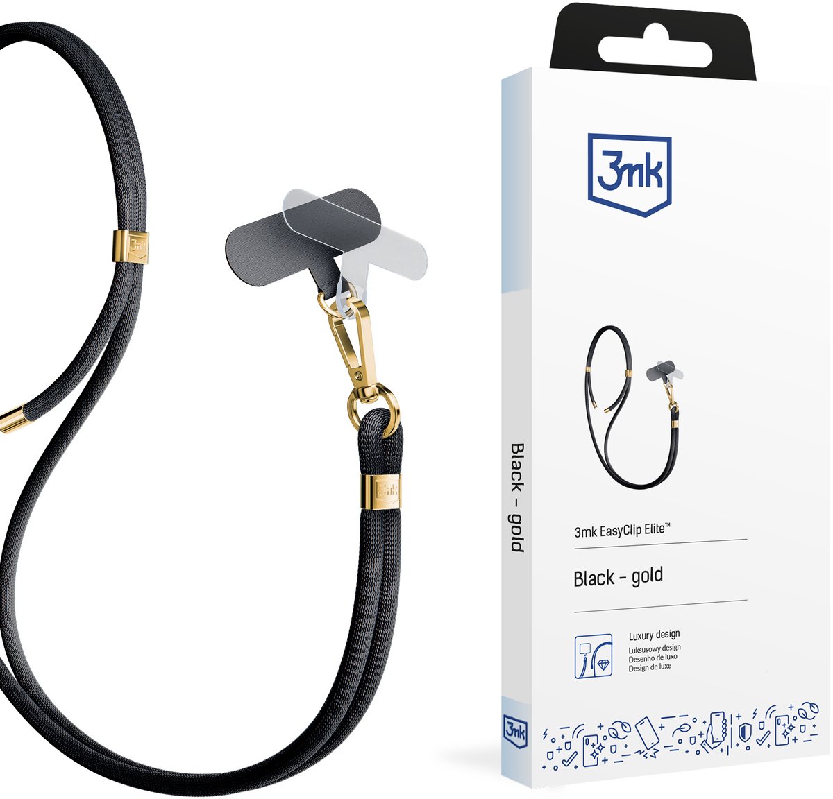 Telefoonkoorden Accessoires Zwart (goud) - 3mk EasyClip Elite