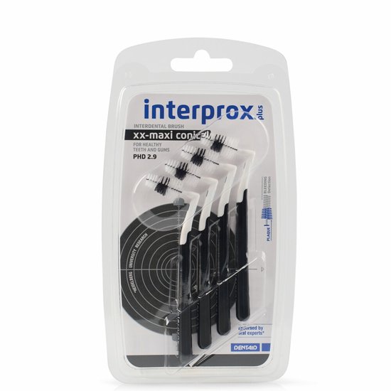 6x Interprox Ragers Plus XX-Maxi Conical Zwart PHD 2.9 4 stuks