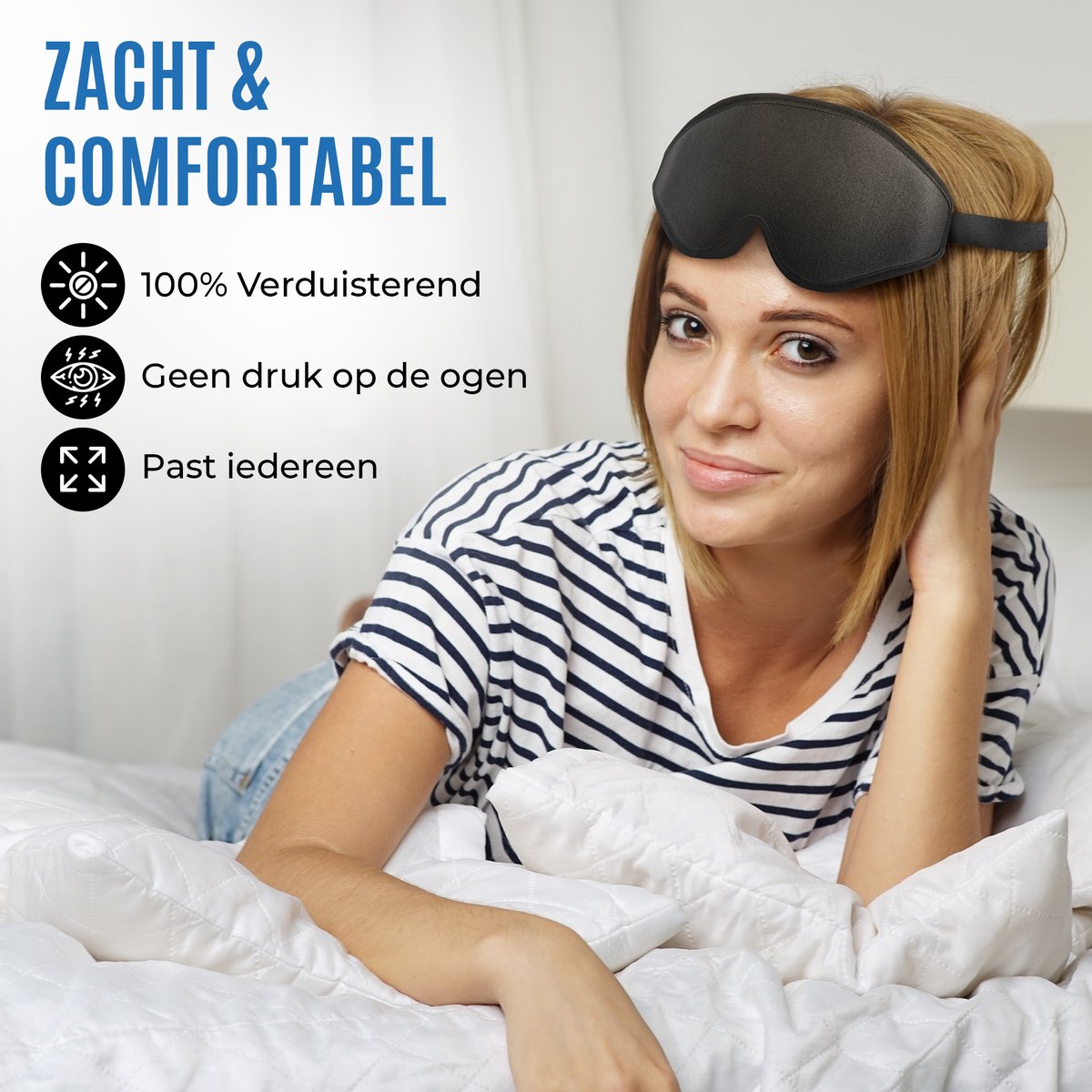 Smath® Slaapmasker 3D Ergonomisch - 100% Verduisterend Oogmasker voor Mannen en Vrouwen - Traagschuim - Verstelbaar — afbeelding 6