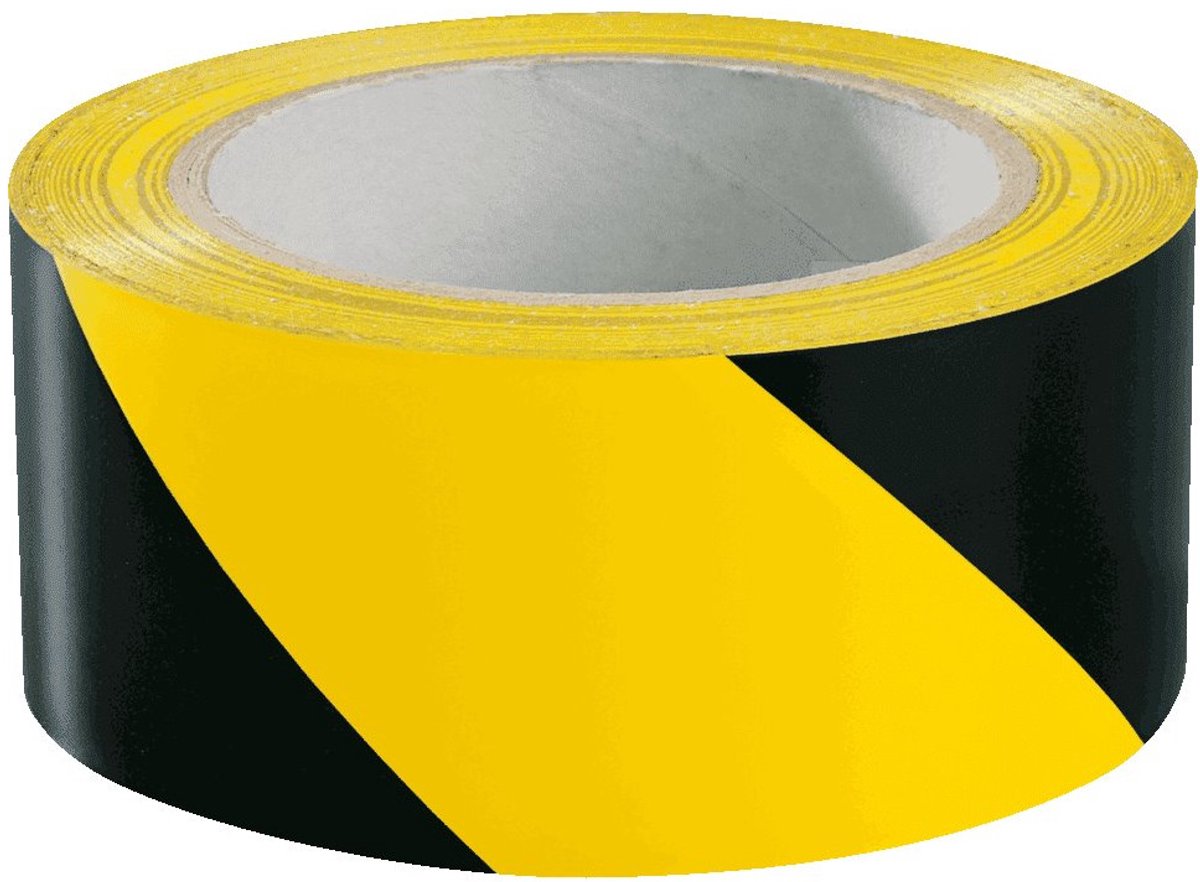 Ampere Traffic vloertape Extra - geel zwart | 7,5 cm breed