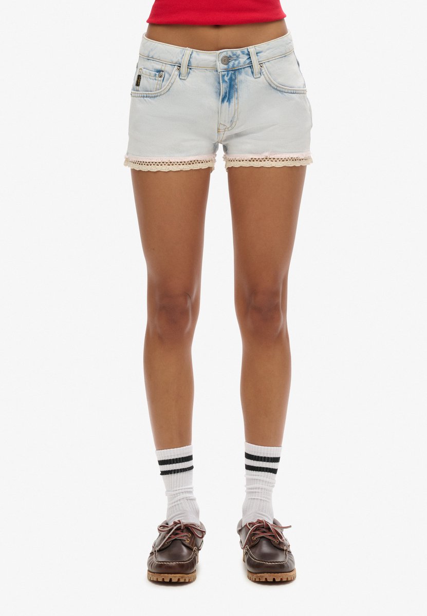 Superdry hot short Dames Jeans shorts Blauw
