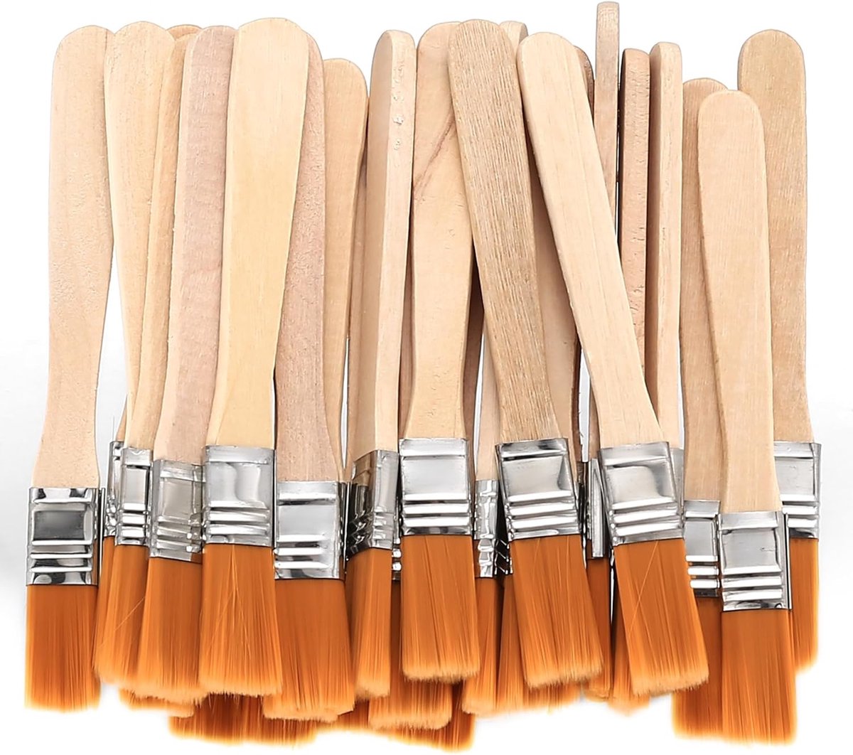 Kleine Platte Kwasten Set - 42 Stuks - Geschikt voor Schilderen