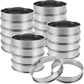 Moules à crêpes en acier inoxydable - Polyvalents et durables - Lot de 20 - 10,5 x 2,5 cm