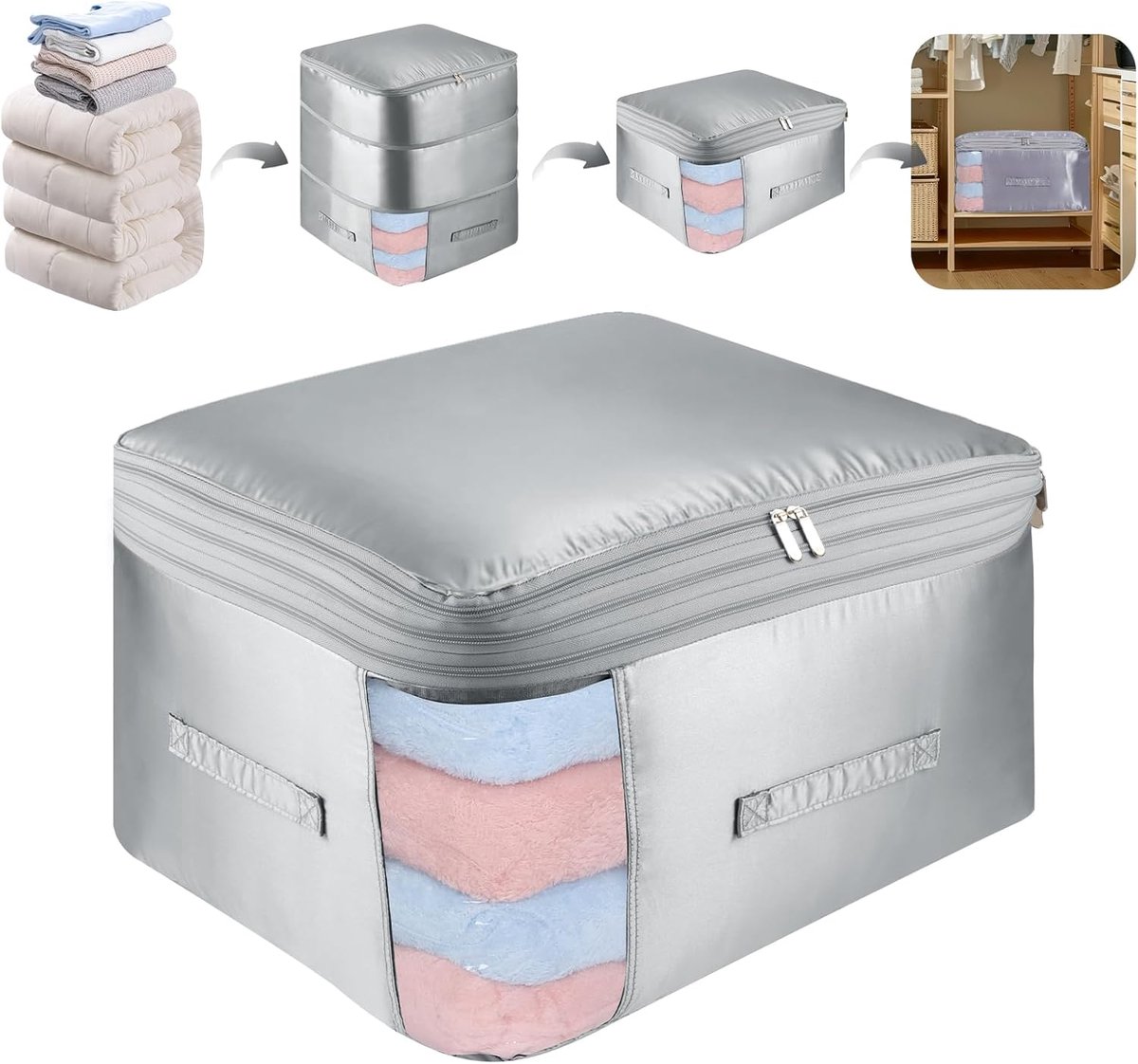 Ruimtebesparende compressiezak voor dekbedden en kleding - 1 stuk - 52 x 42 x 60 cm