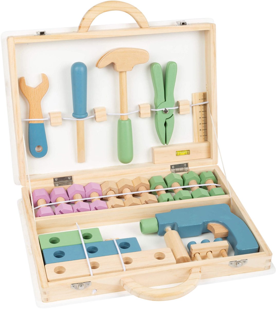 Small Foot - houten gereedschapskoffer nordic, 43dlg.