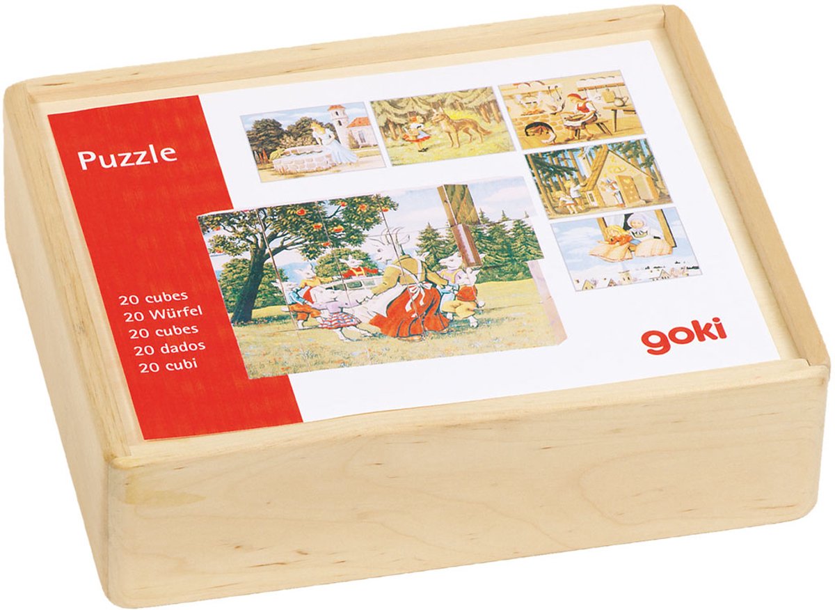 Houten Blokkenpuzzel Sprookjes 20 Blokken