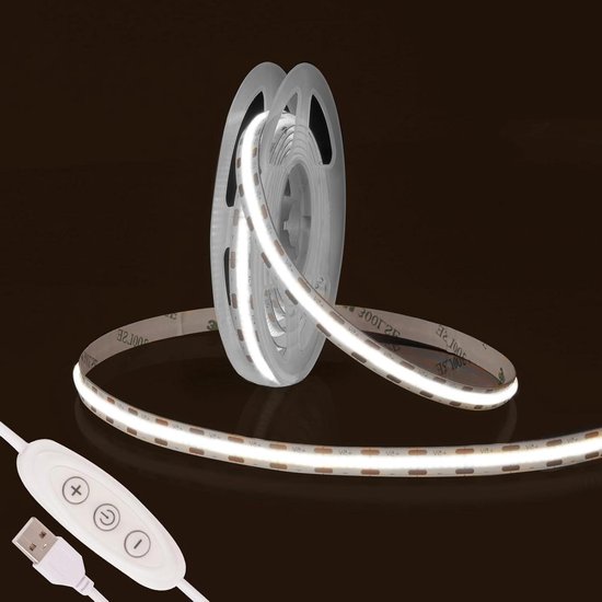 2m 5V COB LED-strip lichtblauw ip20 niet waterdicht 320 LED's flexibele