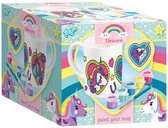 Totum Unicorn inkleur mok beker beschilderen speelgoed meisjes - keramiek incl verfstrip en penseel - knutselen home deco cadeau tip
