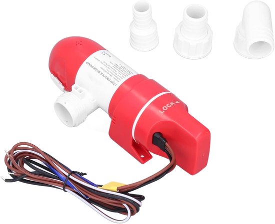 Automatische Bilgepomp met 3 Adapter 1100GPH DC12V 360° Rotatie - Waterpomp voor Boot RV - Horizontaal of Verticaal Opzetten
