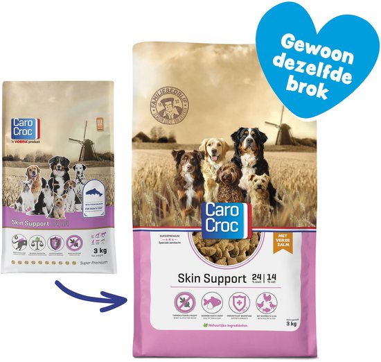 Carocroc Skin Support - Gevogelte/Granen/Vis - Hondenvoer - 3 kg