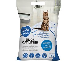 duvoplus Premium Silica Kattenbakvulling - Kattengrit - Direct Absorberend & 100% Stofvrij - Geurloos - 16L