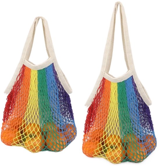 Opbergtas voor strandspeelgoed Draagbare boodschappentassen for netzak Fruit Groente Wasbare opslag Vriendelijke handtas Katoenen opvouwbare tas for strand Mesh speelgoedtas (Color : 3