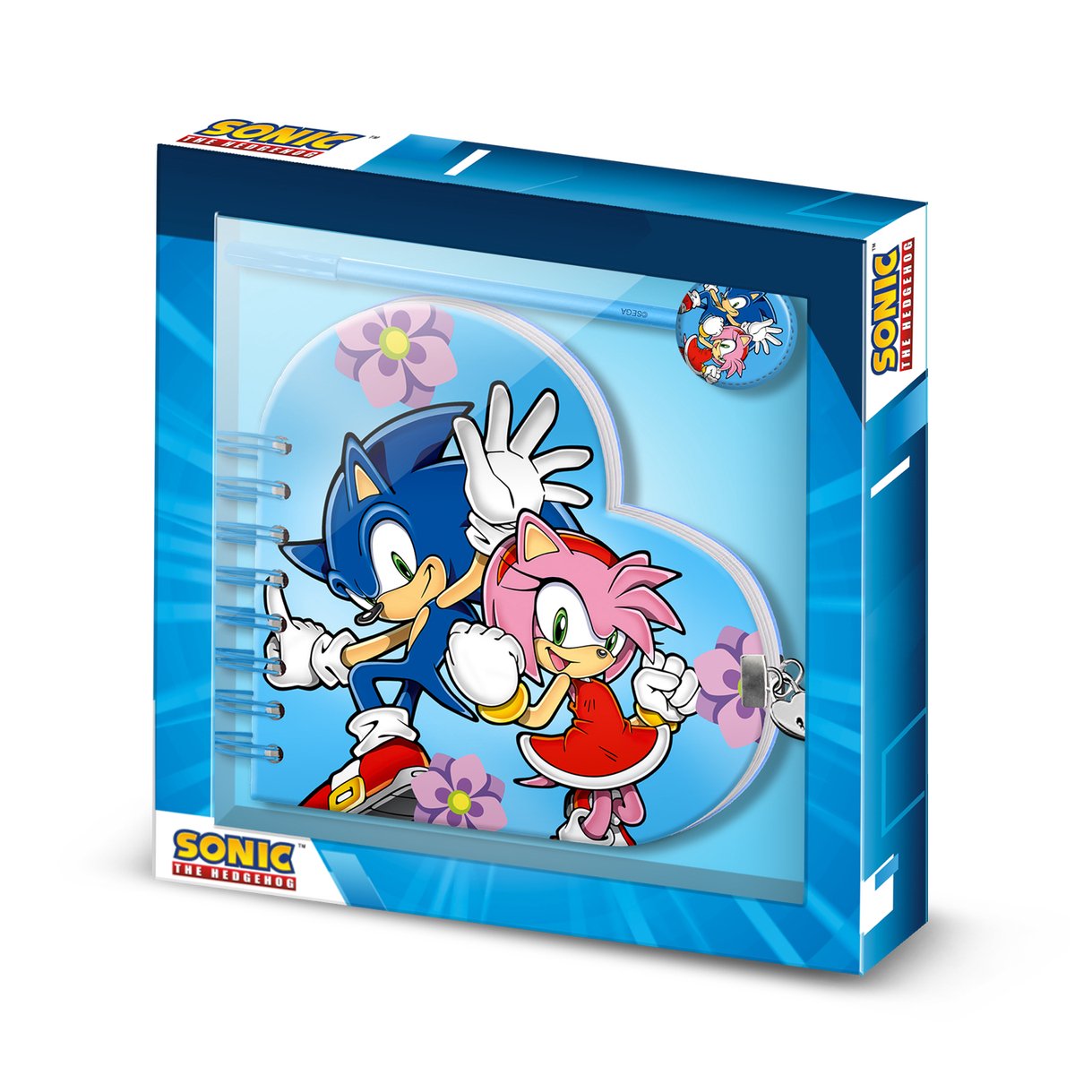 Karactermania - Sonic The Hedgehog - SEGA Amy - Hart Dagboek - Notitieboek - Planner - Schetsboek + Pen - Blauw