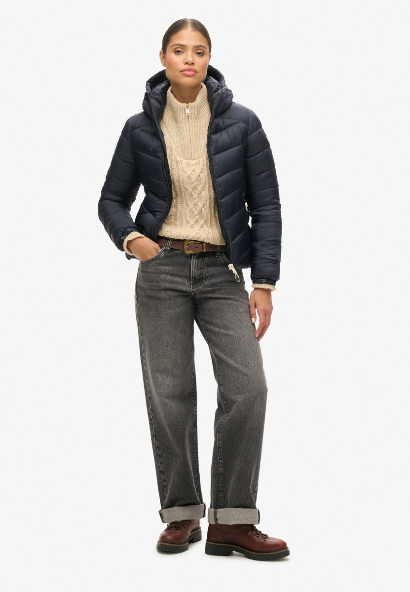 Superdry Gewatteerde Fuji jas met capuchon Dames Gewatteerde jassen Marineblauw