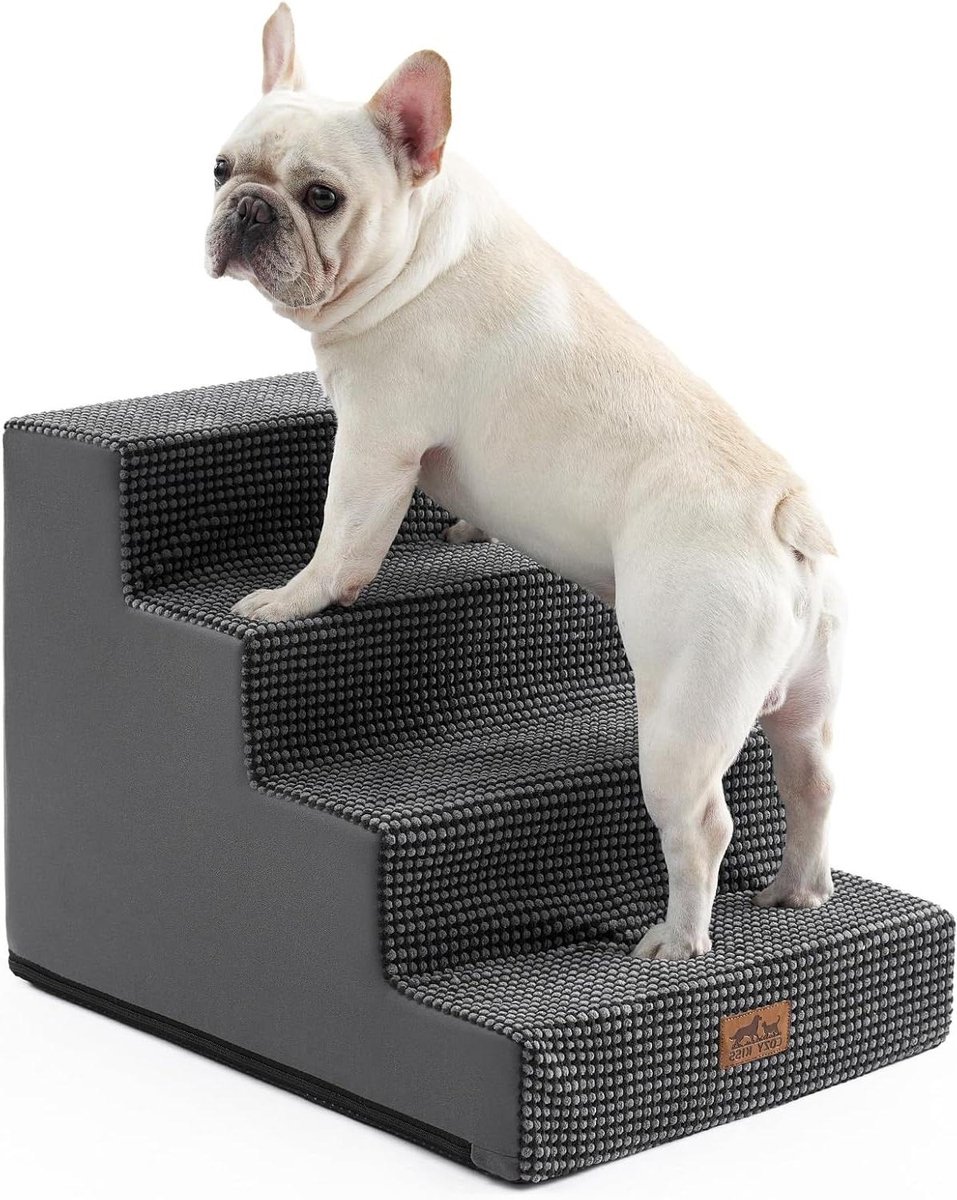 Huisdieropstapje met lekvrije hoes en hoge dichtheid schuim voor kleine honden - Kattenoprit voor bed, bank of bank - Lichtgewicht en duurzaam - 45 x 60 x 45 cm - 4 lagen