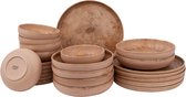 Bol.com James Cooke - Dune - Serviesset - 6 persoons - 24 delig - Lichtbruin - Stoneware - Bordenset aanbieding