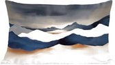 Sierkussens - Kussentjes Woonkamer - 60x40 cm - Bergen - Donkerblauw - Landschap