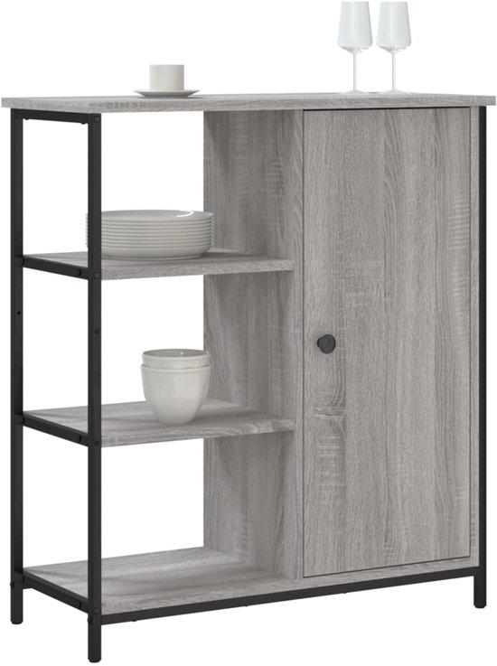 Buffet vidaXL - Commodes - Meuble de rangement - Armoire murale - Buffet 70 x 30 x 80 cm Bois traité Gris Sonoma