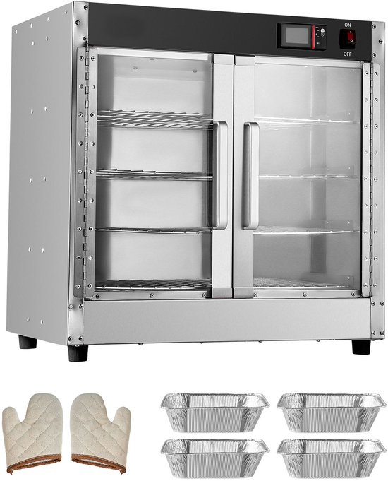Roestvrijstalen commerciële warmhoudkast met 4 niveaus
