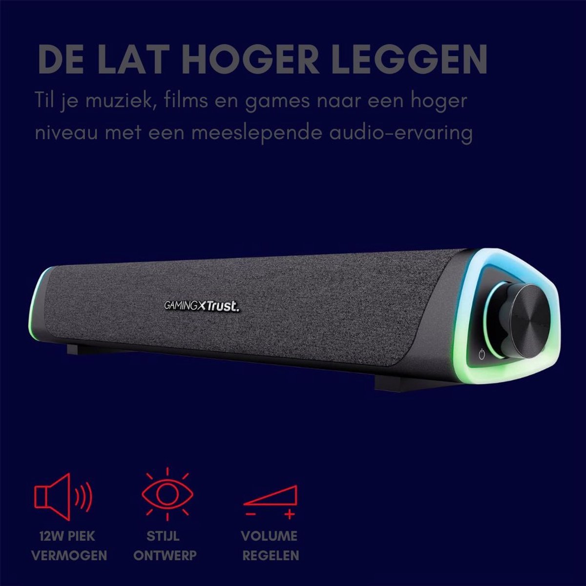 Afbeelding 3 van DD Soundbar Pc - Bekabelde en Draadloze Pc -Luidspreker - USB Mini Soundbar - met RGB-Verlichting - 8x42x7cm - Zwart