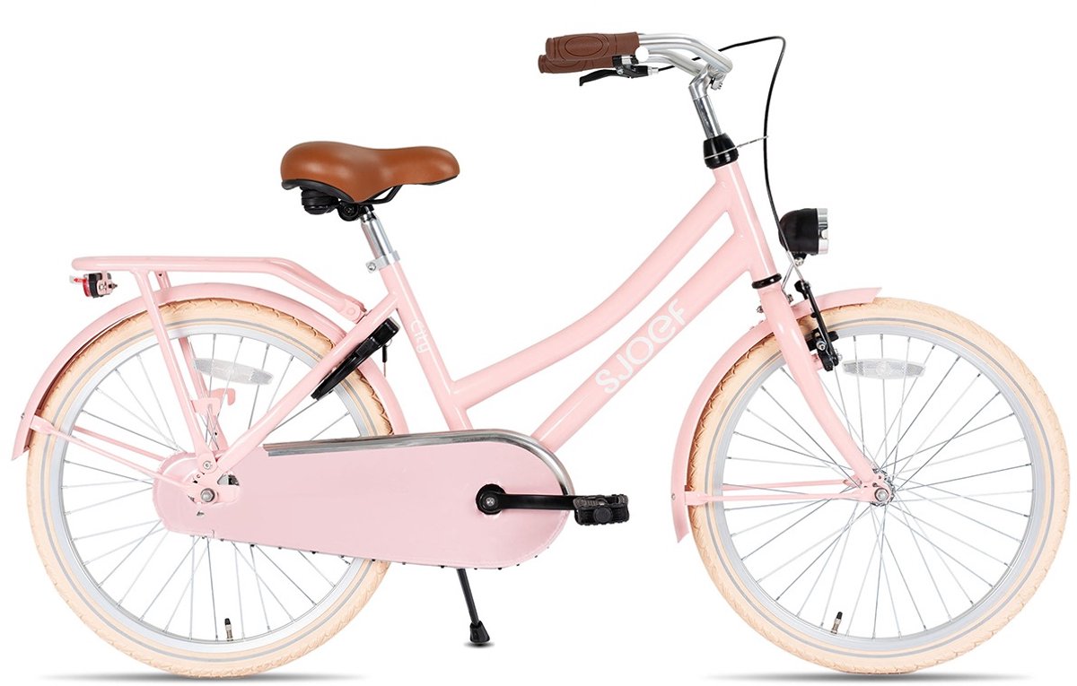 SJOEF City Meisjesfiets 22 inch - Kinderfiets 7, 8 & 9 jaar - Fiets 22 inch Meisje - Inclusief Slot - Roze