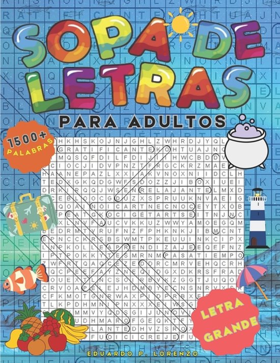 Sopa de Letras, para adultos y mayores, Letra grande. - cover