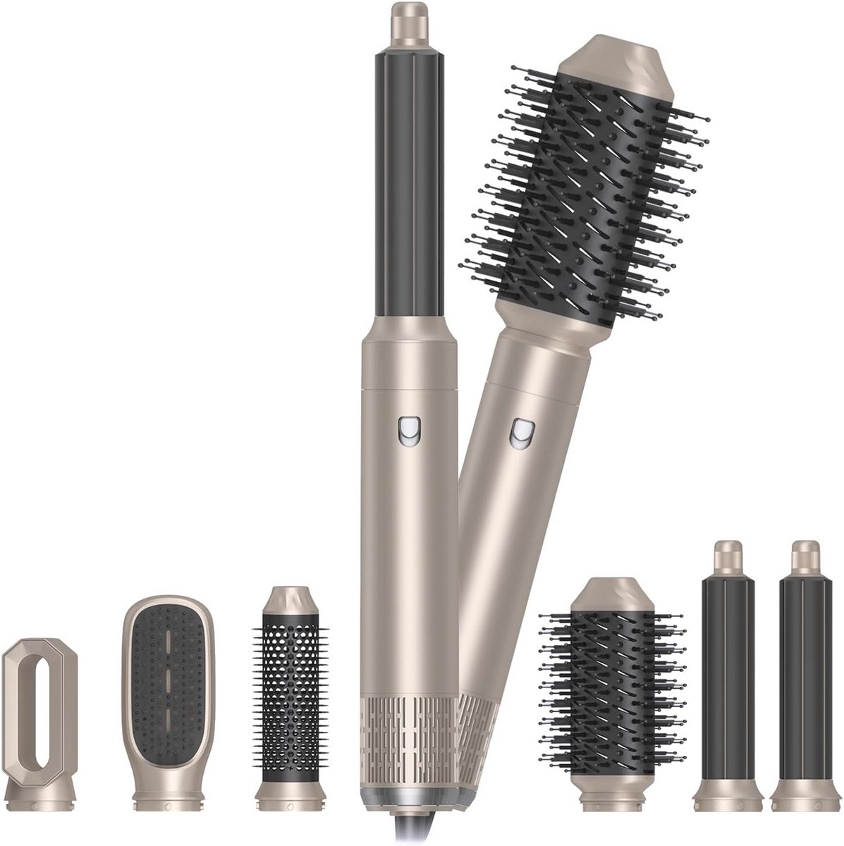 6-in-1 Haardrogerborstel - Stylingtool voor Steil en Krullend Haar