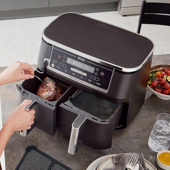2 stuks siliconen spatbescherming voor Ninja Af400EU 21 x 16 x 1,5 cm kan tot 240 °C vetspatbescherming voor Air Fryer Airfryer accessoires compatibel met Ninja Foodi MAX Zone AF400EU, AF451EU