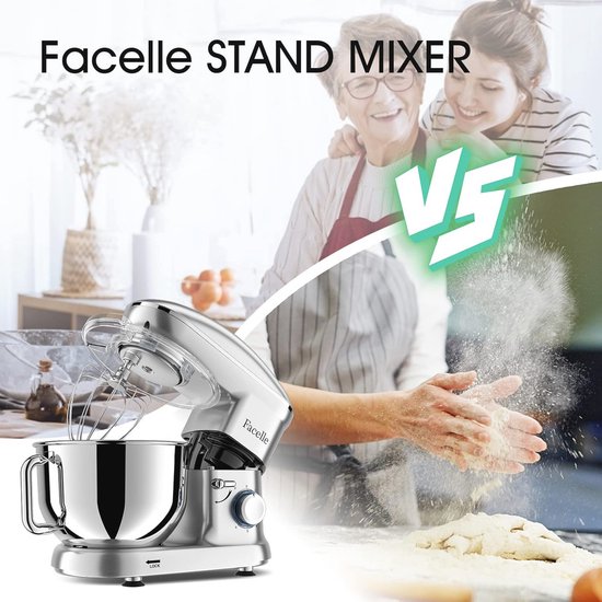 Multifunctionele Kneedmachine met 1500 W en Roestvrijstalen Kom - 6,2 L, Deeghaak en Platte Garde van Philips — afbeelding 4