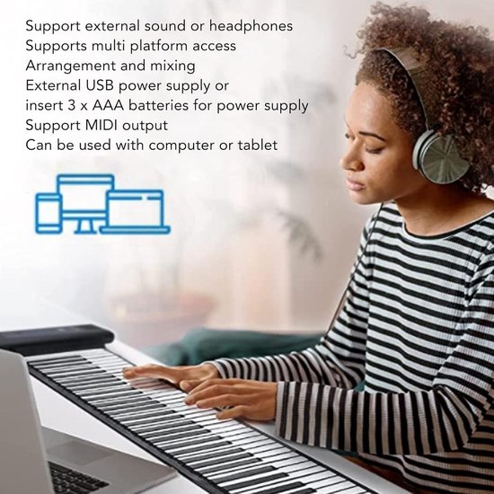 VISIONKEY-1 Mini Elektrisch Keyboard met 37 Toetsen - Draagbaar Toetsenbord Piano voor Kinderen & Beginners - Zwart VISIONKEY-1 Mini Elektrisch Keyboard met 37 Toetsen - Draagbaar Toetsenbord Piano voor Kinderen & Beginners - Zwart