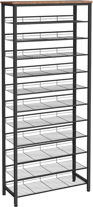 Verticale Schoenenkast met 10 Lagen - Smal Schoenenrek voor Kleine Rui