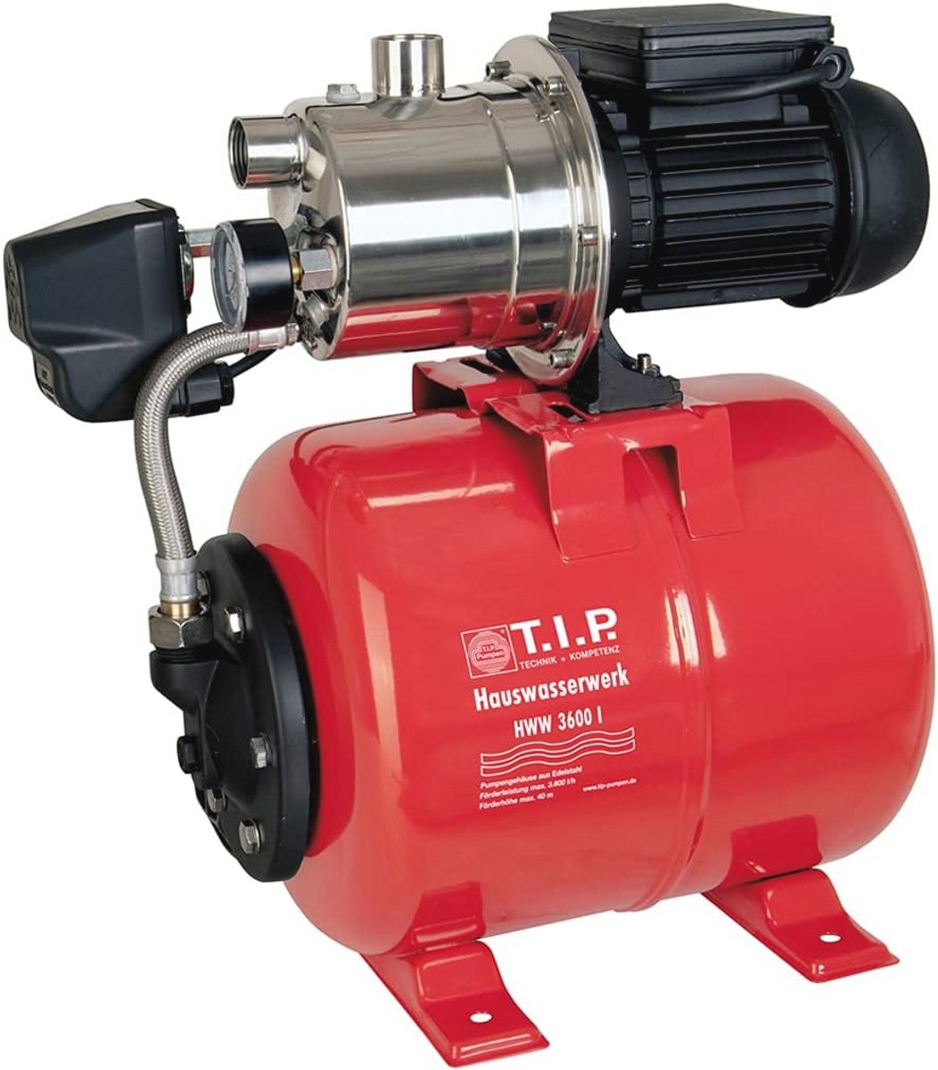 Hydrofoorpomp met Drukvat - 3600 l/u Capaciteit, 40 m Opvoerhoogte, Ideaal voor Tuinirrigatie