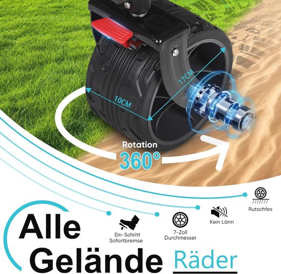 Opvouwbare handkar 350L met extra brede banden - 150KG capaciteit - Strandkar & transportkar - Zwart van Craftmax — afbeelding 3
