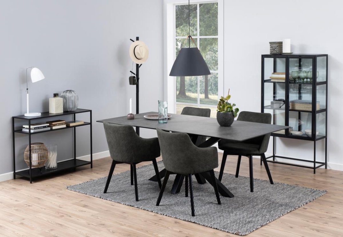 Giga Living Eetkamerstoel Mollen - Antraciet Stof - Zithoogte 45cm - Set van 2
